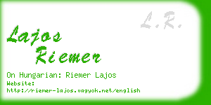 lajos riemer business card